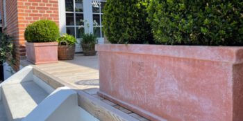 Unikke håndlavede firkantede krukker i italiensk Terracotta